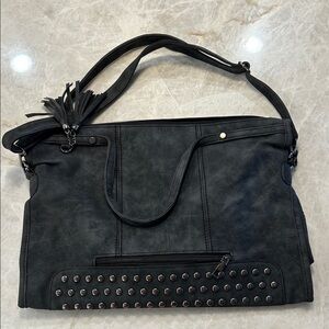 Black Studded Shoulder Bag